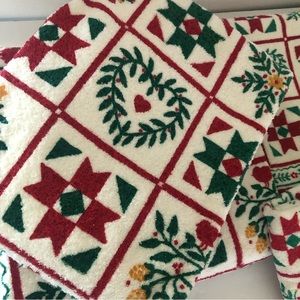 Dundee 2 Sets Vtg Bath Towels (6 pcs) 2 Bath 2 Hand 2 Wash Farmhouse Christmas